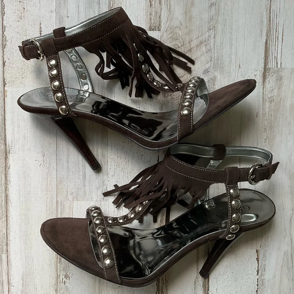 GUESS by Marciana Galiena Fringe Heel Sandals - Picture 6 of 11